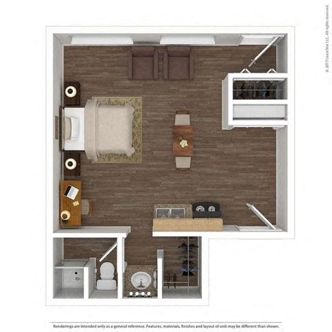 Studio, 400 sq. ft.